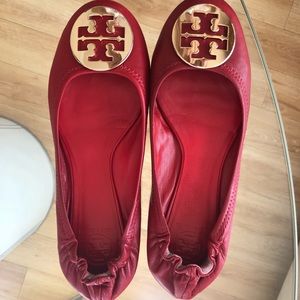 Tory Burch Red Ballerina Flats